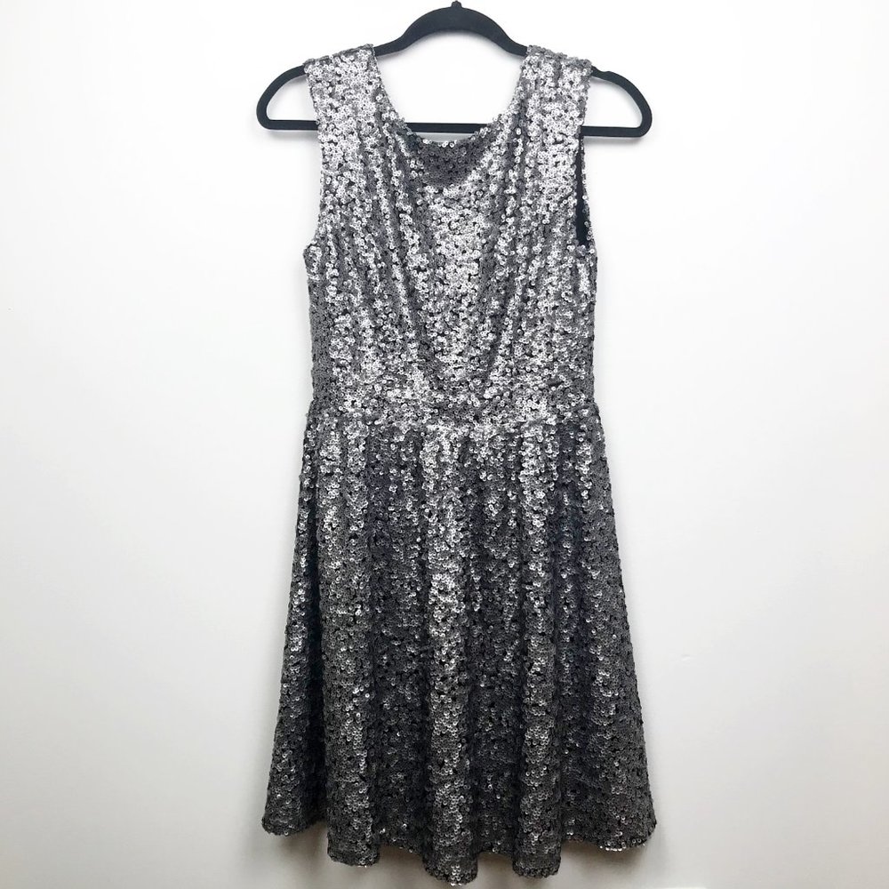 Adelyn Rae Silver Sequin Party Dress